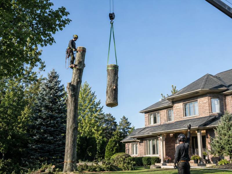 Erindale Tree Service crew standing beside their work truck